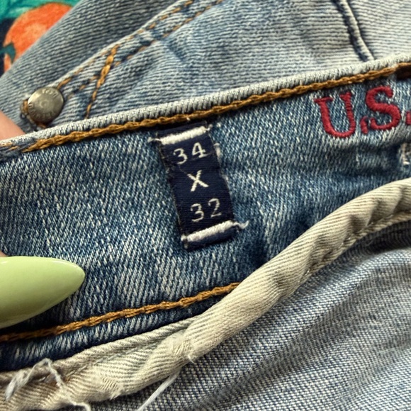 U.S. Polo Assn. Light Blue Boyfriend Distressed Jeans - Picture 8 of 8